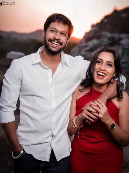 There's something magical about a pre-wedding shoot at golden hour. The warm, nostalgic light perfectly matched the easy laughter and connection this couple shares. These are the relaxed, happy moments before the big day.