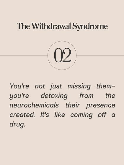 **What nobody tells you about heartbreak is that the pain is real and there's science behind it.** Social pain activates the same neural pathways as physical pain. You're not just missing them; you're detoxing from the neurochemicals their presence created, which is why it feels like withdrawal. Understanding the science of heartbreak can help you be more compassionate with yourself during the healing process.