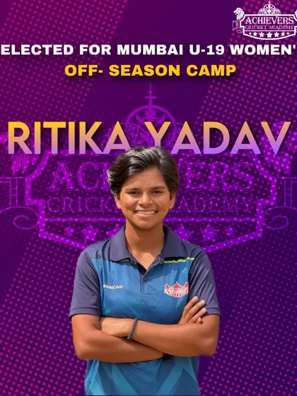 Ritika Yadav's dedication is rewarded with a selection for the Mumbai U-19 Women's Off-Season Camp.