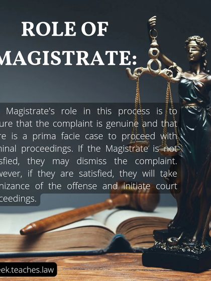 The Magistrate's role in a PCR is to ensure the complaint is genuine and that a prima facie case exists before initiating formal court proceedings.