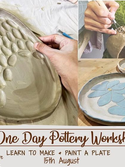 Our one-day workshop is a great way to spend a holiday. Learn to make and paint your own unique plate.