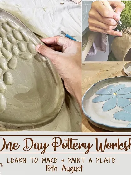 Our one-day workshop is a great way to spend a holiday. Learn to make and paint your own unique plate.