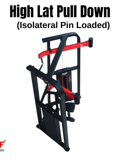 A side profile of the High Lat Pulldown machine.