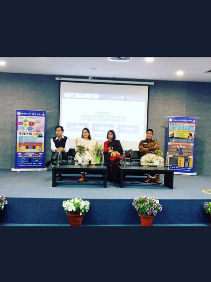 Seated on the panel for the 'Cyber Jagrookta' program, ready to discuss the legal recourses available for victims of cybercrime.