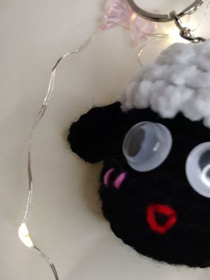 Shaun the Sheep keychains. I make them as a couple, one with a little bow, perfect for you and your bestie.