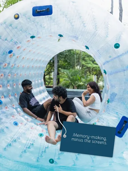 Get ready for laughs and splashes with our water zorbing activity. It's a fun and unique way to enjoy the pool, letting you roll, float, and tumble on the water in your own giant bubble.