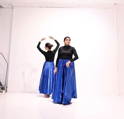A shot from a piece I created and danced with a friend in a New York studio. This performance, set to a Coke Studio song, was about feeling lost and alone but still full of faith, showing how dance can explore complex emotions.