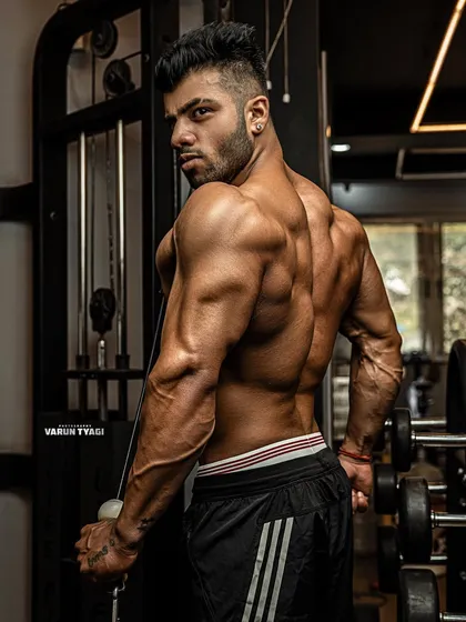 A shot of my back and arm definition. When it all goes down, I'm ready to run this town.