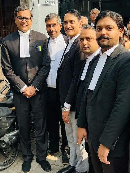 Surrounded by members of the Meerut bar. The journey from these district courts to the Supreme Court has been long, and I am grateful for the strong foundation I built here.
