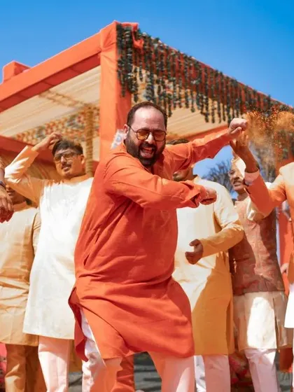Haldi moves in full swing. Capturing the energy of family and friends dancing is essential to telling the story of a fun-filled Haldi ceremony in Uttarakhand.
