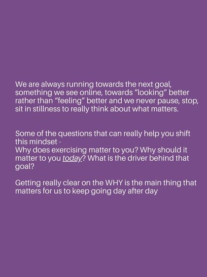 Getting clear on your "why" is what keeps you going. This post encourages you to reflect on what truly matters to you in your fitness journey, shifting the focus from "looking" better to "feeling" better.