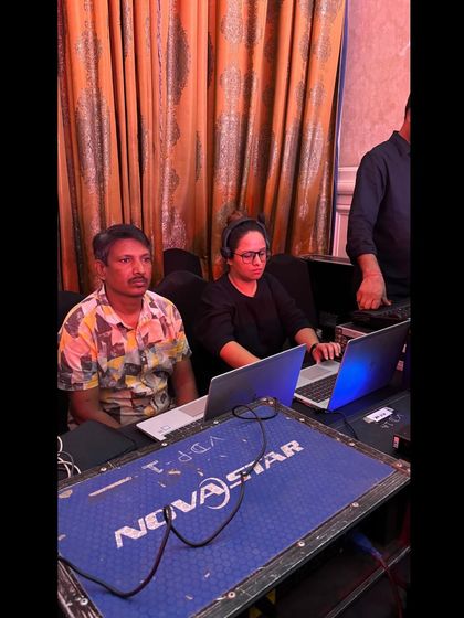 Our console operators at the Elle Style Awards. We manage the complex technical requirements for high-fashion events, ensuring lighting and video are perfect.