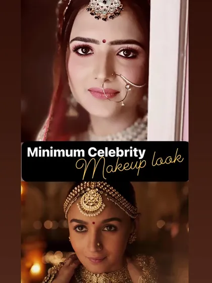 A comparison of a minimal celebrity-inspired makeup look I created, focusing on natural lashes and light lips.