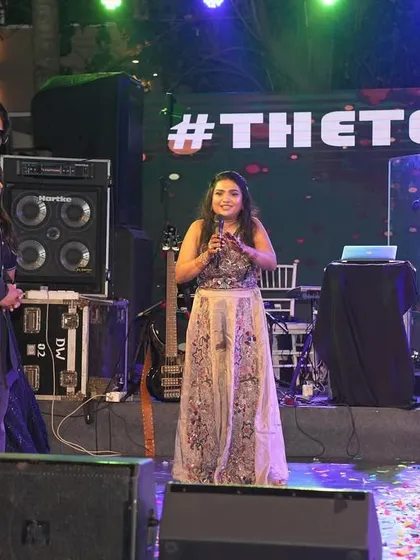 A candid shot from a Sangeet in Goa. I'm always observing the crowd and interacting with guests to keep the atmosphere lively and engaging.