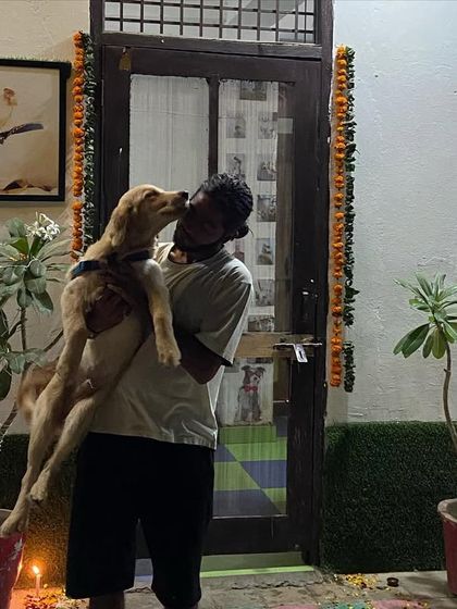 A Diwali cuddle with one of our guests. The best way to celebrate is by sharing love.