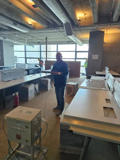 Another view of an office Vastu audit. I check everything from the entrance direction to the placement of electrical equipment to ensure the space is energetically balanced.