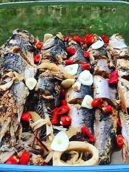 A traditional Naga preparation of fish with bamboo shoot and king chilli. The fish is marinated and slow-cooked to absorb all the spicy and tangy flavours.