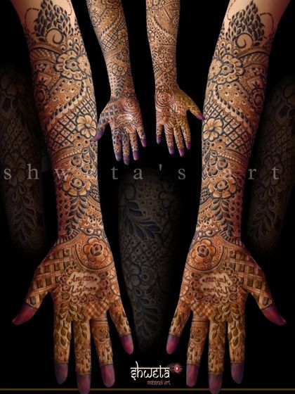 Royal Bridal Mehendi (Hands & Arms) photo 32
