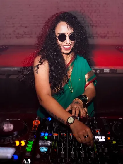 The joy of playing for a crowd that appreciates the fusion of culture and modern music. Here I am in a saree, mixing at a DnB night at antiSOCIAL.