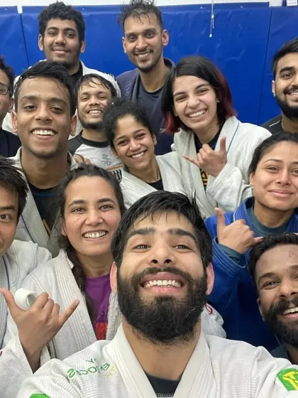 A packed mat with happy faces. This is what happens when you build a martial arts school centered around community.