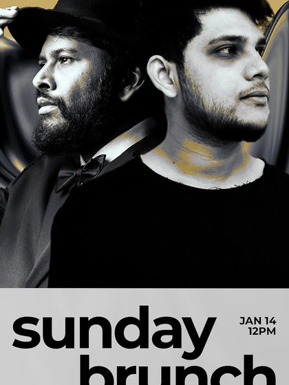 The poster for a Sunday Brunch event at Raahi, a regular feature of mine. This shows my residency and expertise in this specific type of event.