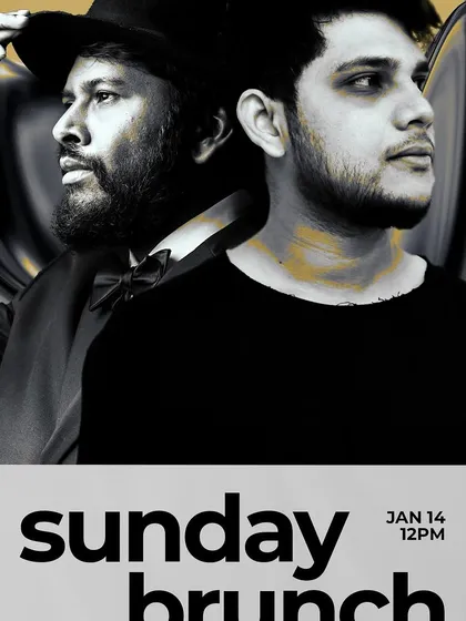 The poster for a Sunday Brunch event at Raahi, a regular feature of mine. This shows my residency and expertise in this specific type of event.