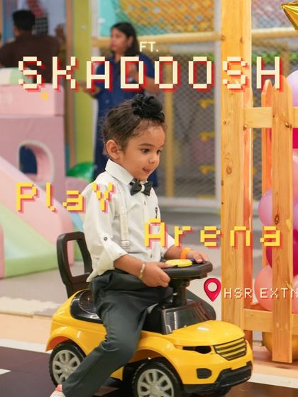 Jump into a world of pure joy. This little adventurer, dressed to the nines, is having the time of his life exploring our exciting play zones.