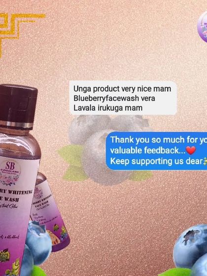 "Vera level irukuga mam" is high praise for my Blueberry Face Wash. I am so glad that my products are delivering such great results for my customers.