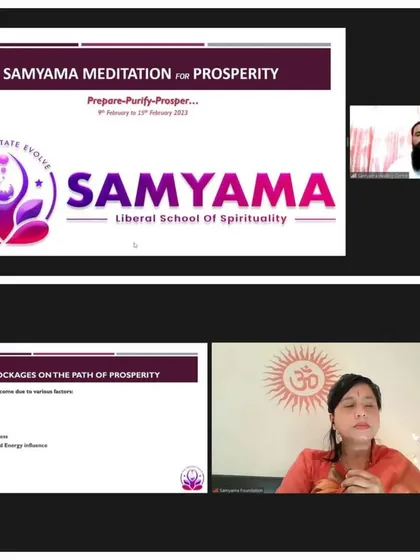 A slide from our online Prosperity workshop explaining the "Blockages on the Path of Prosperity". Our sessions provide deep spiritual insights into real-life challenges.