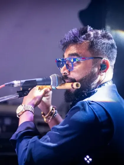 The beautiful sound of the flute, adding a touch of magic to our performance at Bankura Medical College.
