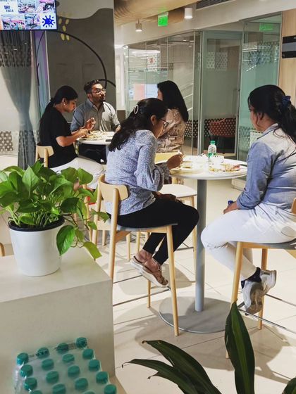 My corporate clients from BGPS Management Solutions enjoying a meal during a 4-day catering event. I am grateful for their positive feedback on the food and service provided for their employees and foreign delegates.