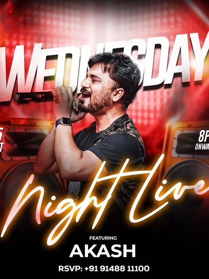 Unwind your midweek with soulful tunes. Join us for an unforgettable Wednesday night live with Akash.