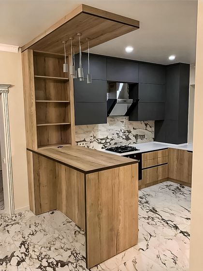 Interiors - Modular Kitchen Design Kitchens with Islands & Breakfast Bars photo 7