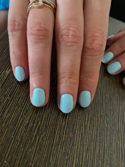 Another shot of the simple and clean pastel blue manicure. It's a perfect everyday color that is fresh and modern.