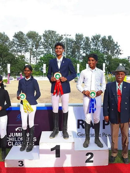 The winners' podium at the FEI Jumping Children’s Classic. We are honored to host prestigious international events that provide a platform for young, aspiring riders.