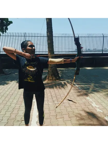 A student from our March 2023 batch, demonstrating the correct shooting posture.