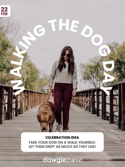 Happy Walking The Dog Day! Remember that walks are for more than just potty breaks. They are a time for sniffing, training, and spending quality time together.