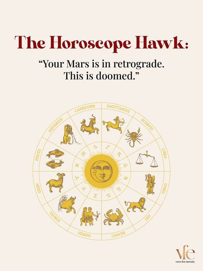 The Horoscope Hawk: "Your Mars is in retrograde. This is doomed." I prefer to match based on values and compatibility, not planetary alignments.