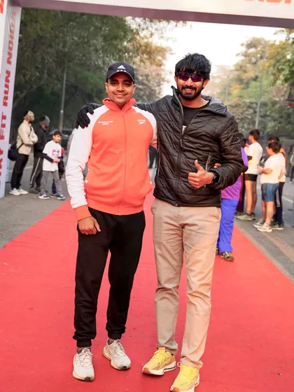 On the race track at the Stay Fit Run in Noida. I am always hands-on, ensuring the runner's experience is the top priority.