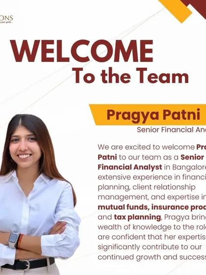 We are delighted to welcome Pragya Patni to our team as a Senior Financial Analyst in Bangalore. Her extensive experience in financial planning, mutual funds, and tax planning will be a great asset to our clients.