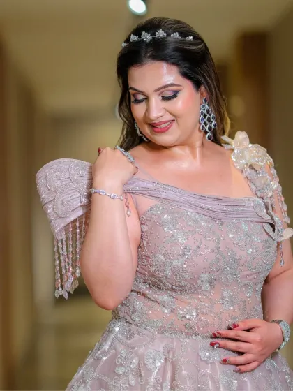 A beautiful portrait of the bride. Her makeup is a perfect balance of elegance and radiance, making her feel confident and beautiful.