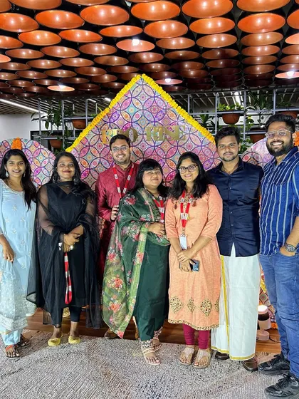 A group photo with colleagues during our office Diwali celebrations. These events build the camaraderie that fuels our ability to work together effectively on client accounts.