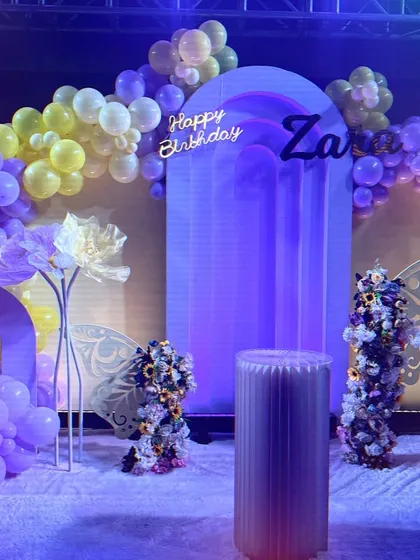 Another take on the butterfly theme, this time for Zara's 5th birthday. I used dramatic lighting in shades of purple and yellow to create a vibrant and enchanting atmosphere.