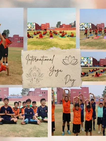 Finding balance on and off the field. My players participating in a yoga session on International Yoga Day, focusing on flexibility, mindfulness, and injury prevention.