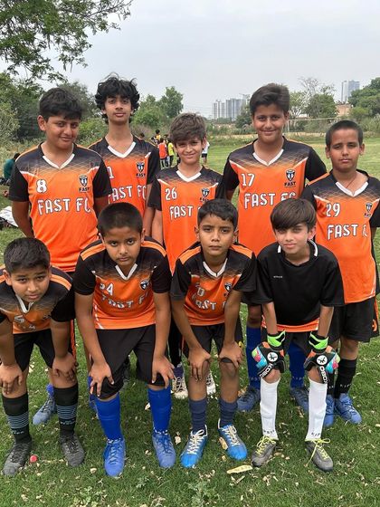 The U11 team that secured a runners-up position in the Junior Football League, showing great promise for the future.