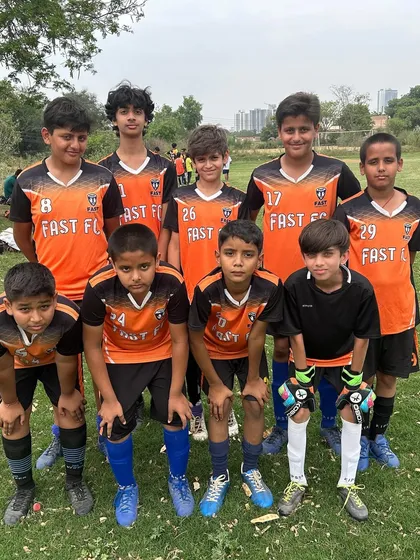 The U11 team that secured a runners-up position in the Junior Football League, showing great promise for the future.