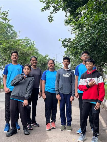 An early morning run to get the day started right. Our team of young shooters building cardiovascular fitness and team spirit.