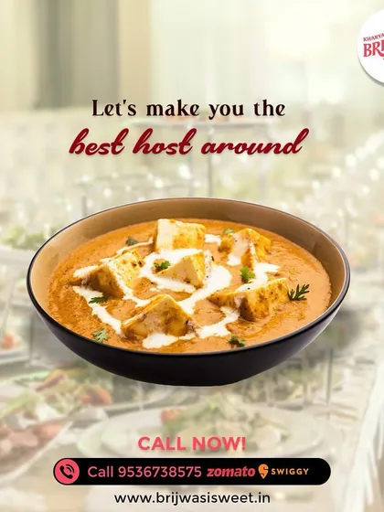 Let me make you the best host around with my signature paneer curry. This rich, creamy, and flavorful dish is always a crowd-pleaser and a staple of my North Indian main course menu.