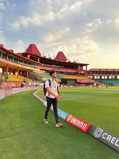 Chasing the sun at the picturesque Dharamsala stadium. The views and the vibe here are second to none.