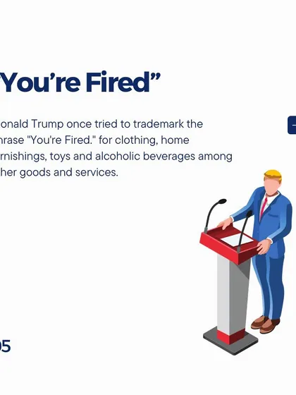 We look at the attempt by Donald Trump to trademark the phrase "You're Fired," an example of how catchphrases can be considered for IP protection.